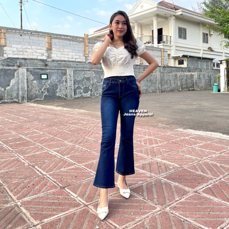 DE43W Celana Jeans Cutbray Wanita // ELENA