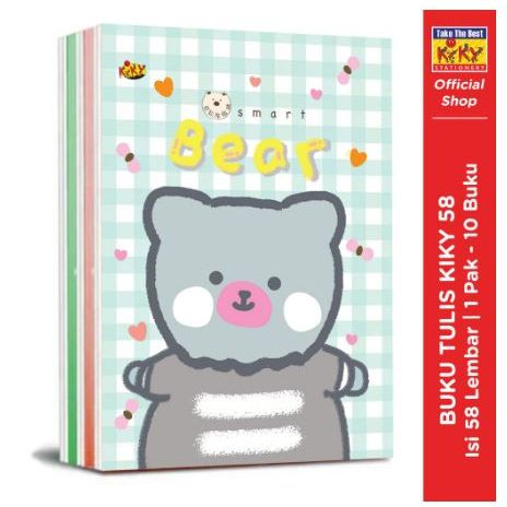

RGT- 1 Pack / 10 Pcs Buku Tulis KIKY Isi 58 Lembar / Buku Sekolah Kiky / Buku Tulis Biasa Kwarto