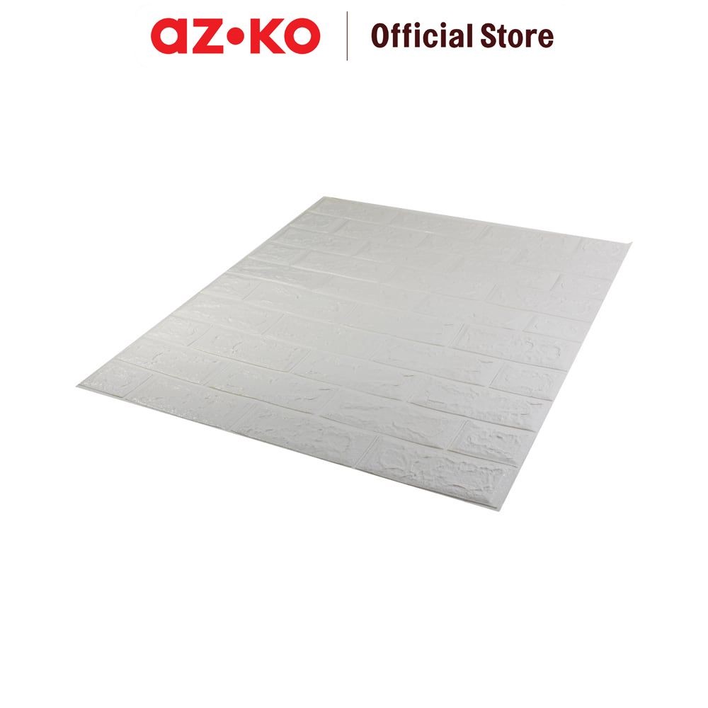 AZKO Wallbrick Set 4 Pcs Wallpaper 3d Motif Bata Classic 70x77 cm - Putih Wall Decoration Wallpaper 