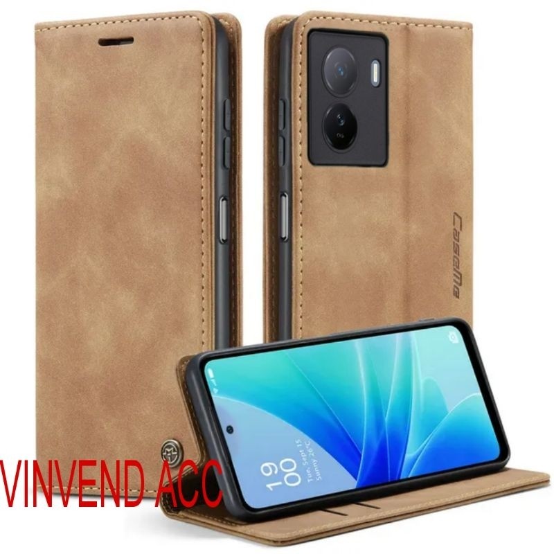Case VIVO iQOO Z7 5G / VIVO iQOO Z7X 5G Flip Wallet Leather Case Cover Sarung Dompet CASEME Kulit PU