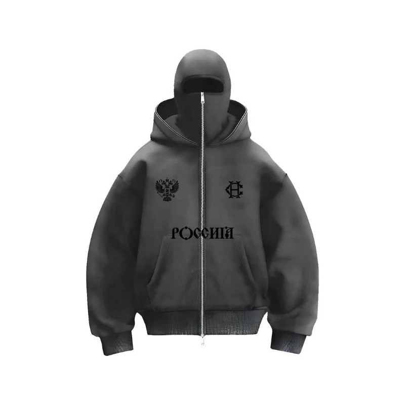Y2K  new fashion Double hoodie design Hoodie Jacket Hip Hop street zipper hoodie for men Gothic Hara