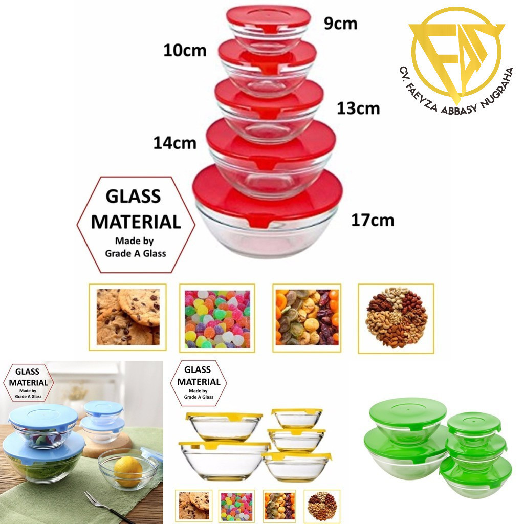 NEW BOWL GLASSWARE SET IDOLA HC - MANGKOK KACA SET ISI 5-GLASS BOWL KACA