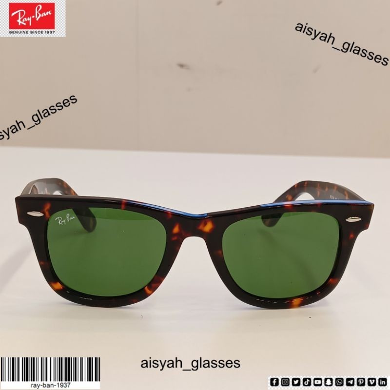 Kacamata Ray-ban Wayfarer Miring TURTLES RB2140 Size 50 Glossy  handmake