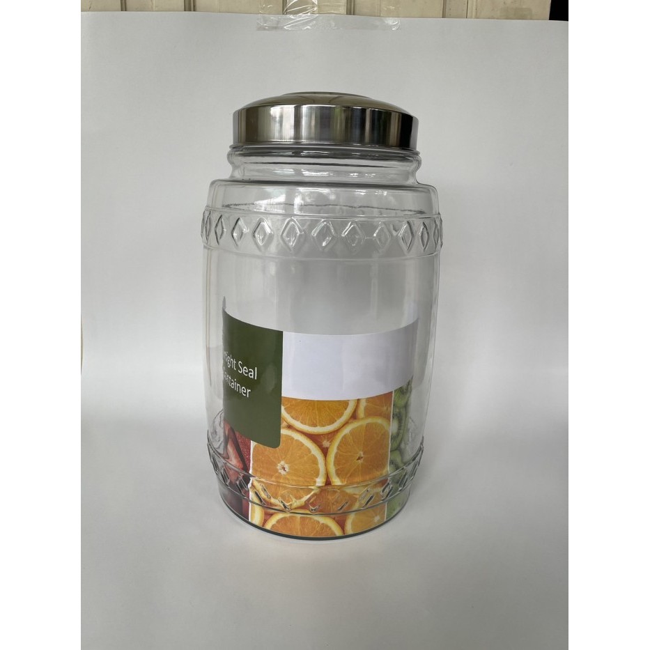 TOPLES KACA YUNANI 1 SEAL TUTUP STAINLESS STEEL | TOPLES KERUPUK | TOPLES KACA UKURAN 15 LITER