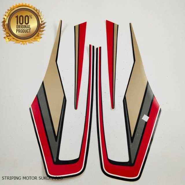(ORI) STRIPING stiker list body yamaha RX KING 1992 full set hitam list merah abu kualitas original