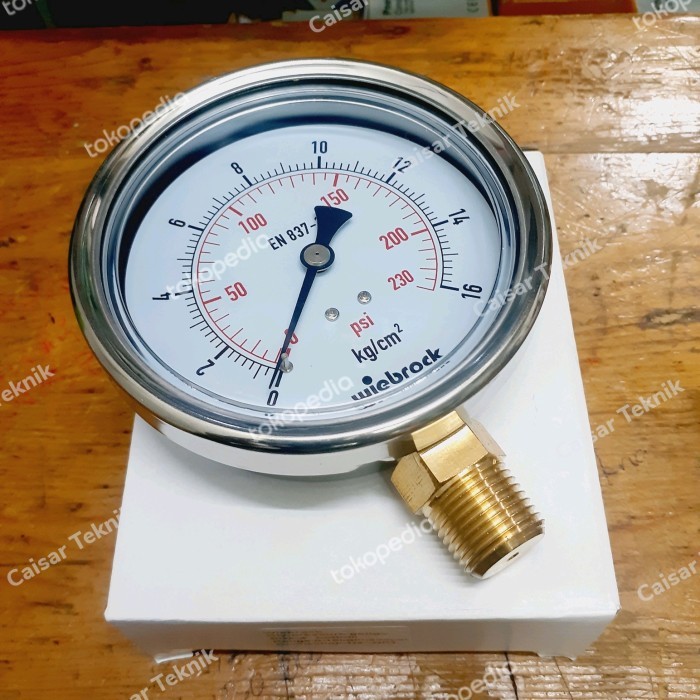 Pressure Gauge Wiebrock 4" inch 16kg/230psi Wiebrock