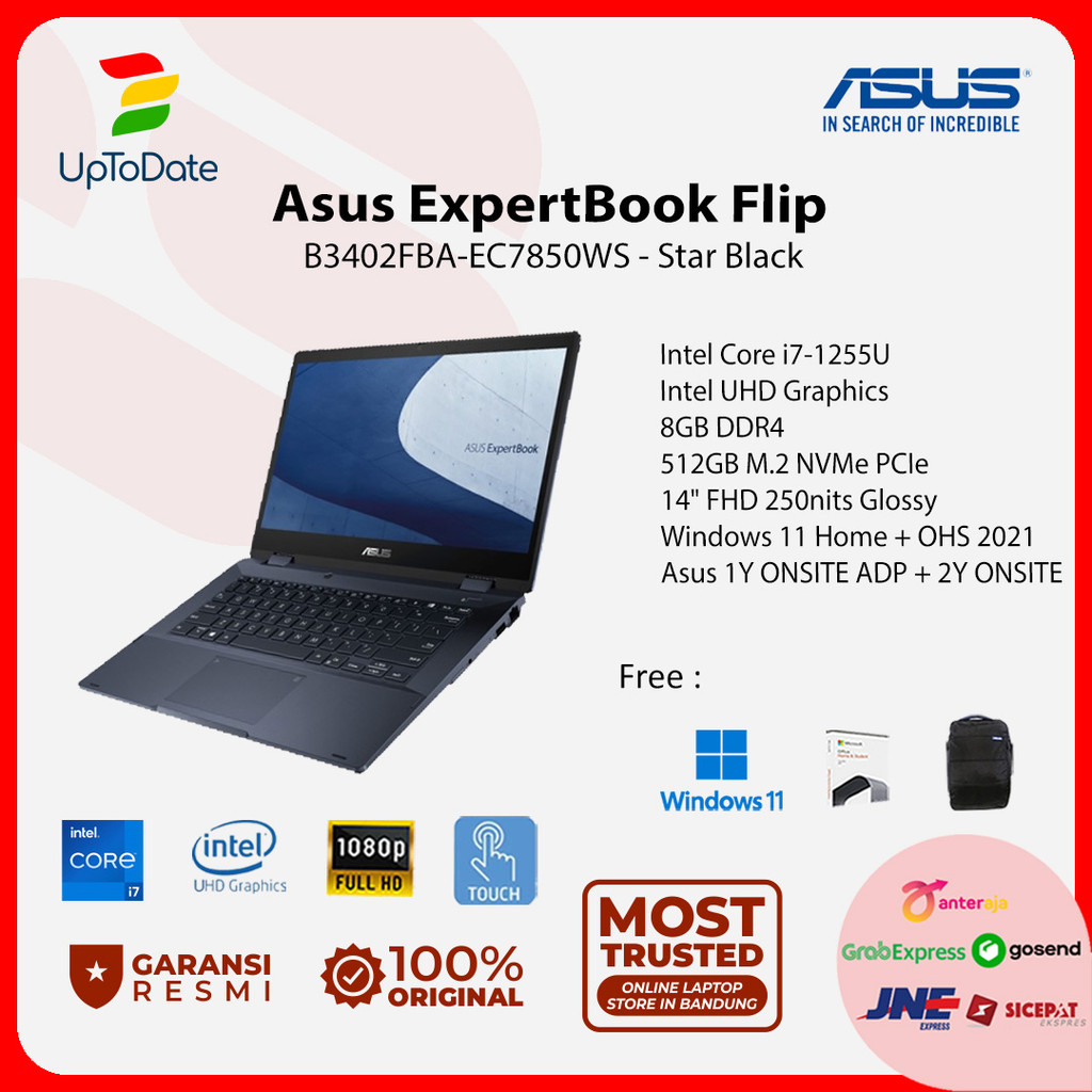 Asus ExpertBook Flip B3402FBA-EC7850WS Core i7-1255U 8GB 512GB W11+OHS