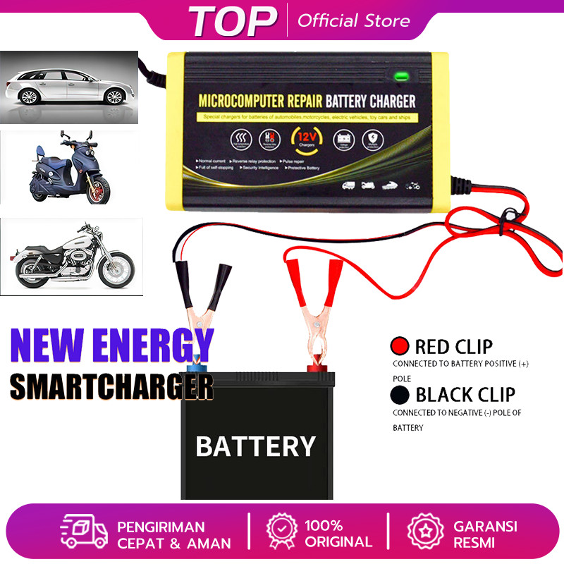 Charger Aki 6A 12V  Mobil Carger Aki Mobil Alat Cas Aki Motor Carger desulfator repair aki