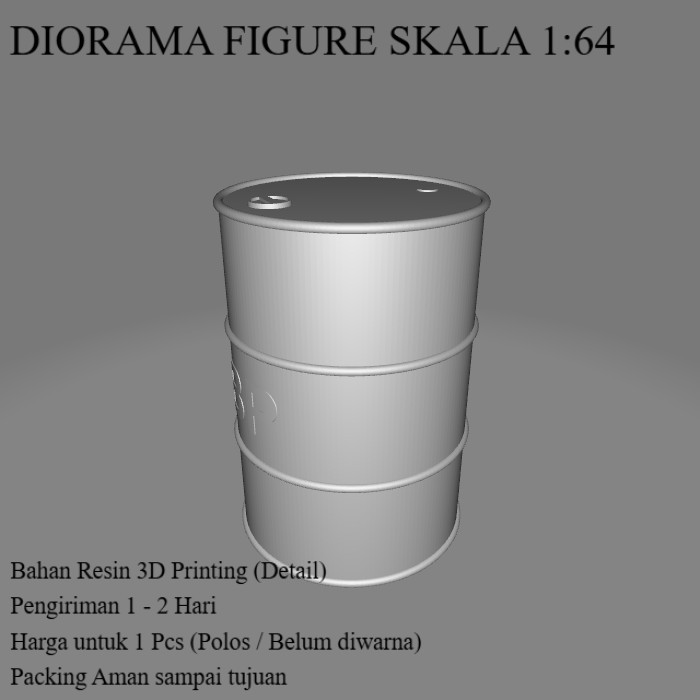 Diorama Diecast Oil Drum / Drum Oli model 1 - Skala 1:64 Miniatur Hotwheels