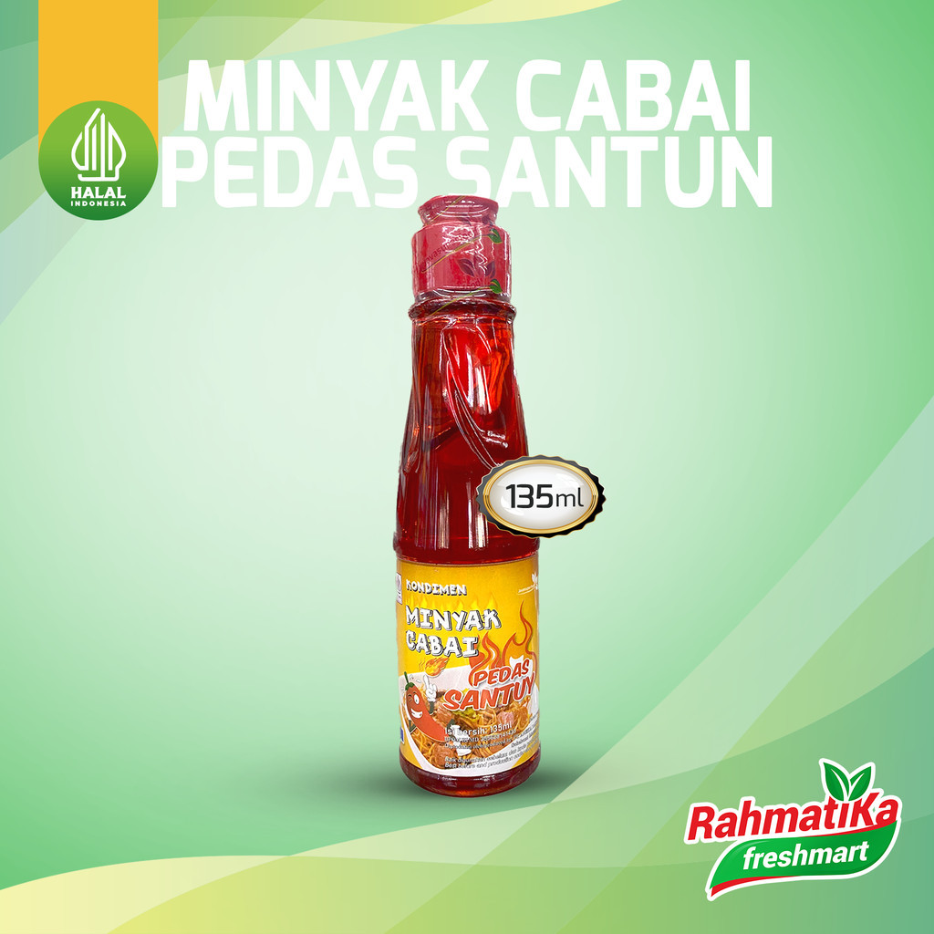 

Kondimen Minyak Cabai Pedas Santuy 135 ml