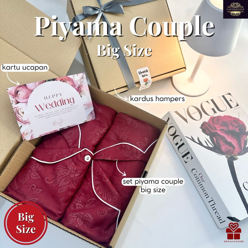 Hampers Wedding Piyama Couple Bigsize Set | Piyama Couple Jumbo |  Kado Pernikahan | Anniversary Pas