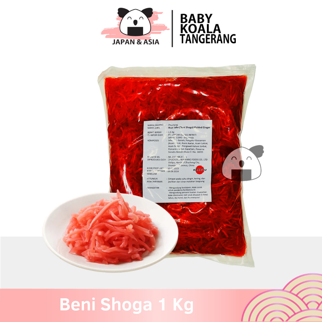 

BENI SHOGA Acar Jahe Asin 1 Kg Halal │ Benisoga Import Benishoga Bukan Gary/Gari Pink - BKT