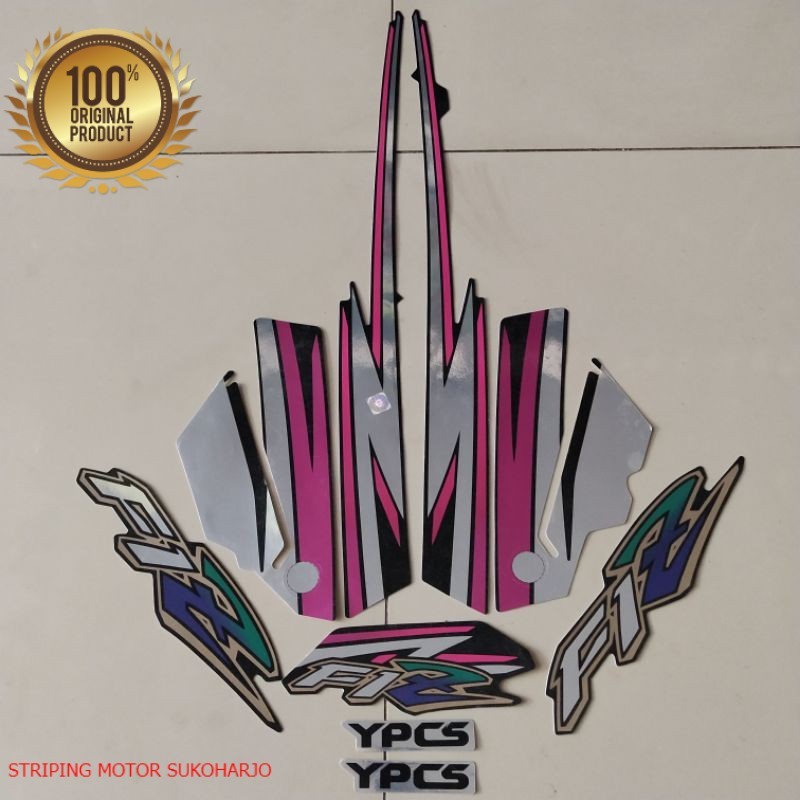 (ORI) striping yamaha fizr fiz r f1 zr 1996 1997 crome pink  kualitas original