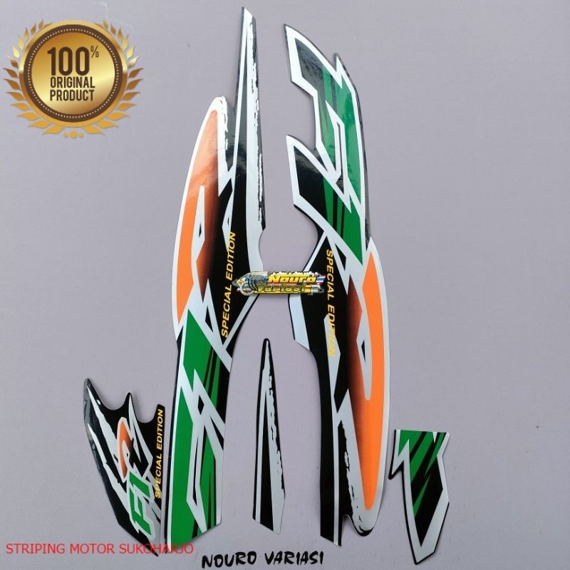 (ORI) striping yamaha fizr fiz r f1 zr 1996 hijau Oren kualitas original