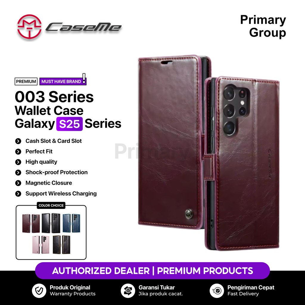CASEME Case Samsung Galaxy S25 Ultra Plus CASEME 003 Soft PU Leather Flip Wallet Case with 2 Card Sl