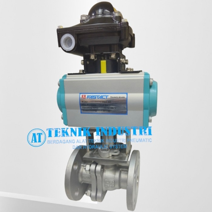 Actuator ball valve 1 inch Flange SS 316 Lengkap limit switch - Flange Ansi 150
