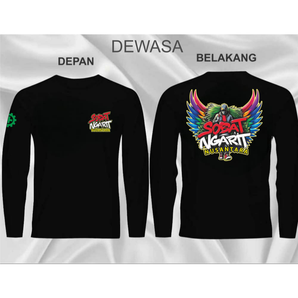 Kaos Pria Kaos Sobat Ngarit V Desain  Unisex-Kaos Distro Sobat Ngarit Kaos lengan Panjang Hitam Kaos