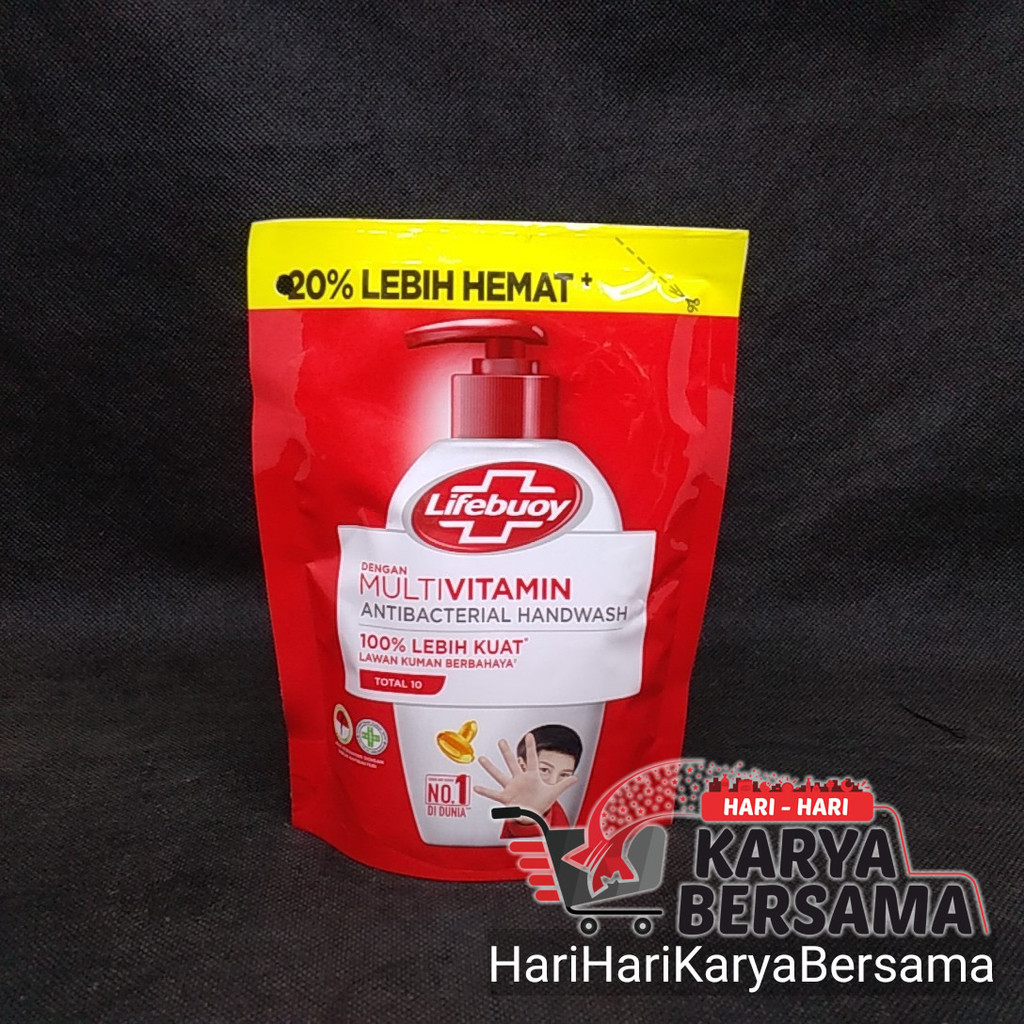 SABUN CAIR LIFEBUOY ANTIBACTERIAL HANDWASH TOTAL10 RED REF POUCH 180ML