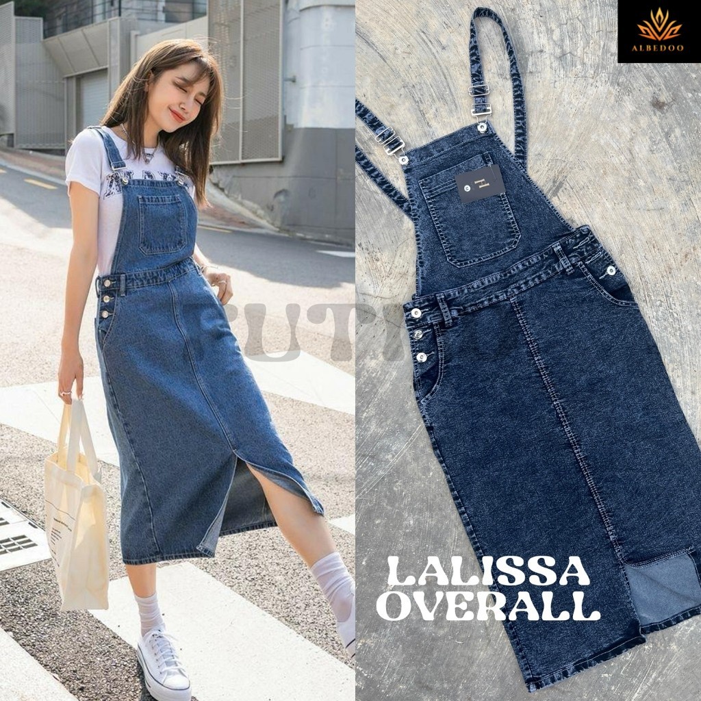 FUTI ID - Lalissa Overall I Overall Jeans Wanita Rok Span Midi Premium Jeans