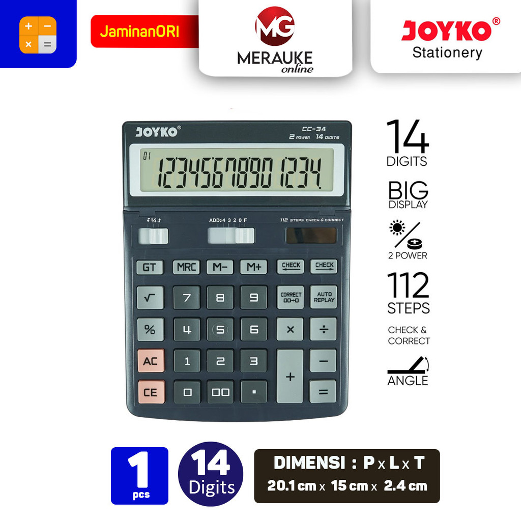 

JOYKO Kalkulator / Calculator 14 Digits CC-34 Check & Correct