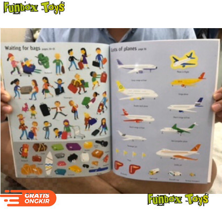 (MOF) Usborne Sticker Book Airport - Activity Education - Buku Edukasi impor