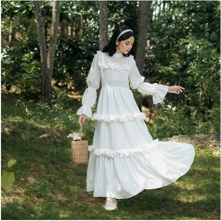 NTF - ZRX DRESS MAXI HIKETA RUFFLE RAMPEL PESTA KONDANGAN BISA PAKAI / XANTHIA DRESS VINTAGE / DRESS