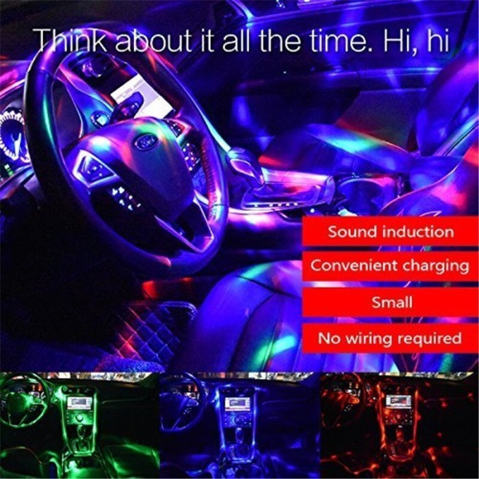 Lampu Disco Mini Bola Disko Sensor Music USB Ambient Mood Light Mobil SKU: WF-D33