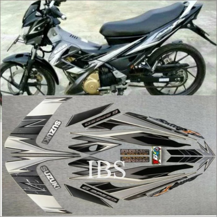 STRIPING LIS ORI SATRIA F FU HITAM 2008 2009 POLET Stiker STIKER