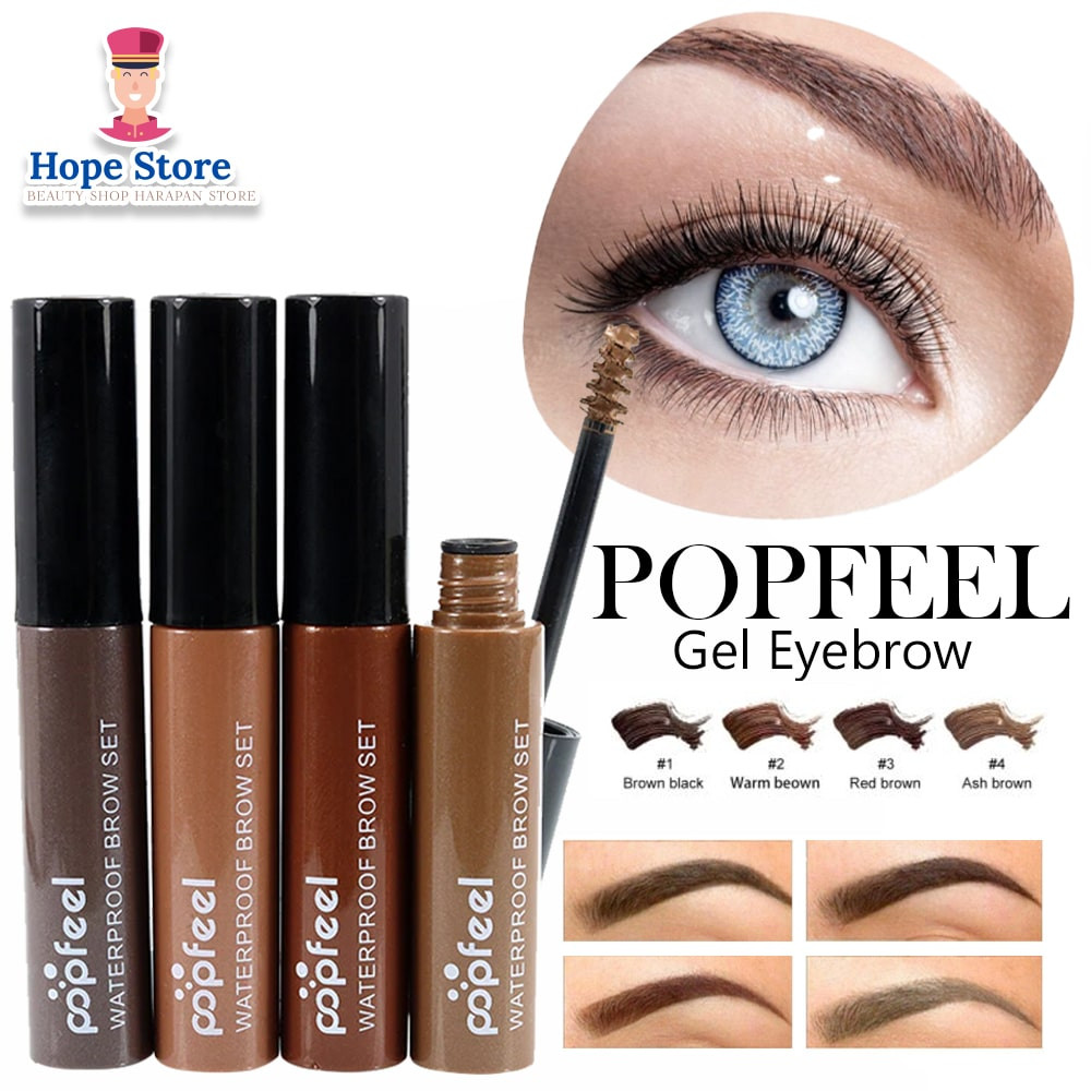 Maskara Waterproof Popfeel Eyebrow Gel Pensil Alis Tahan Lama Isi 1 Pcs