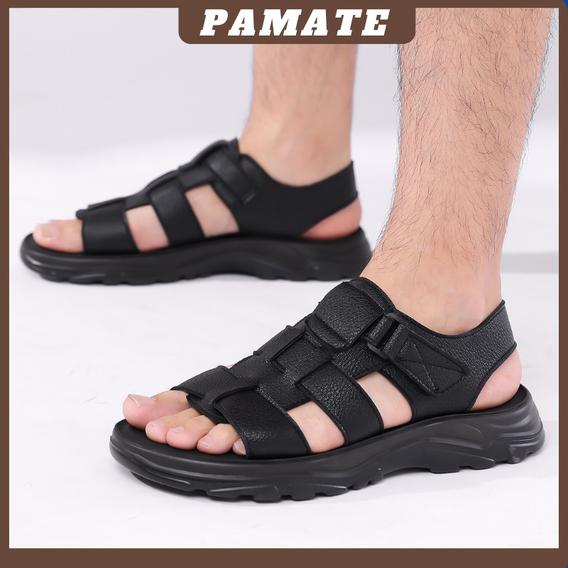 Slop Pria New Era Anti Slip Terbaru Sandal Slip On Pria Nyaman Sandal Selop Sepatu Pria Kulit Sapi F