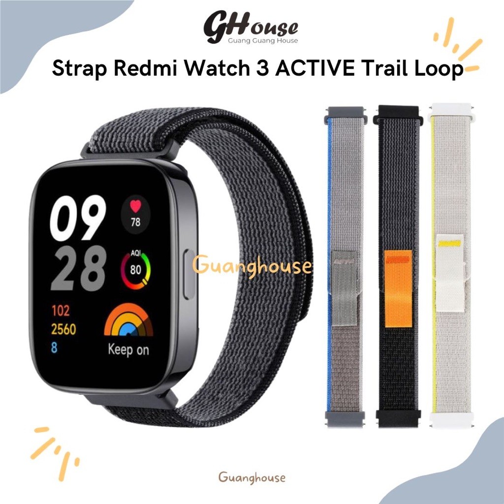 Strap Redmi Watch 3 ACTIVE Trail Nylon Loop Tali Jam Redmi Watch 3 ACTIVE Bahan Canvas Nylon Trail L