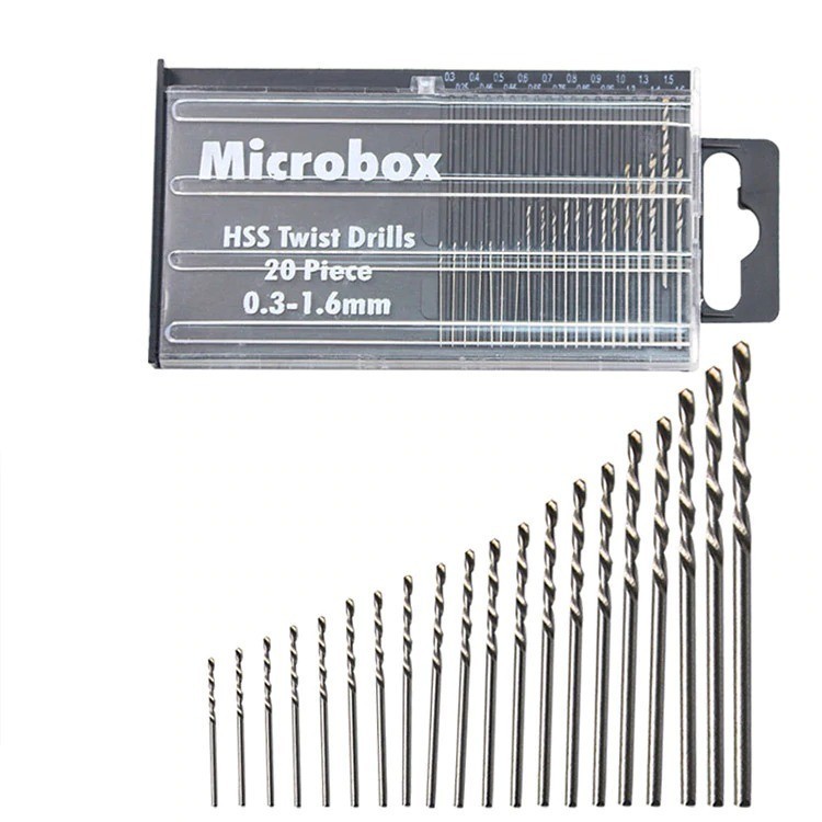 

- Taffware Microbox Mata Bor Drill HSS Twist Drill Bit 0.3-1.6mm 20PCS - QST-H20 -