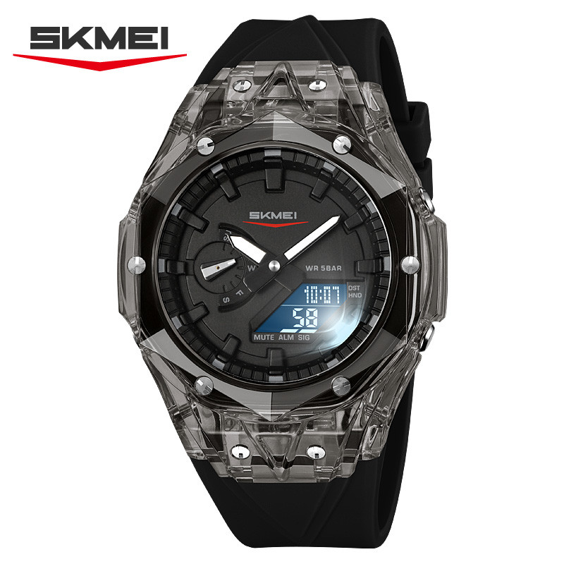 SKMEI 2411 Jam Tangan Pria Wanita Digital Analog Sport Watch Shockproof Anti Air 5 Bar MGOS