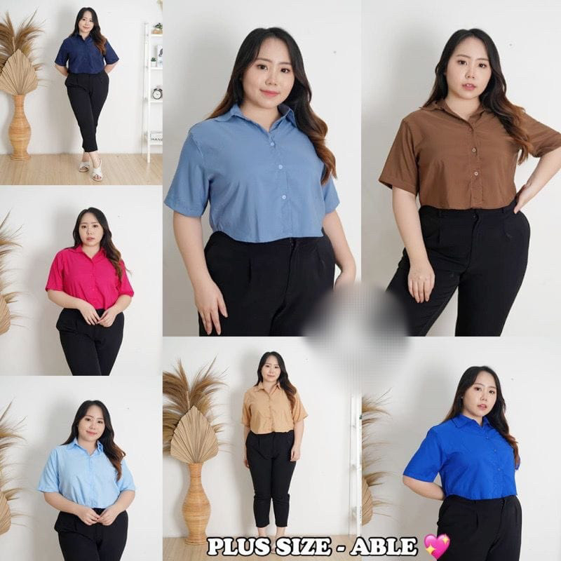UK STD & JUMBO BAHAN BAGUS KATUN LD 90-116 BEST SELLER BOLERO CROP KEMEJA BIGSIZE KEMEJA POLOS KEMEJ