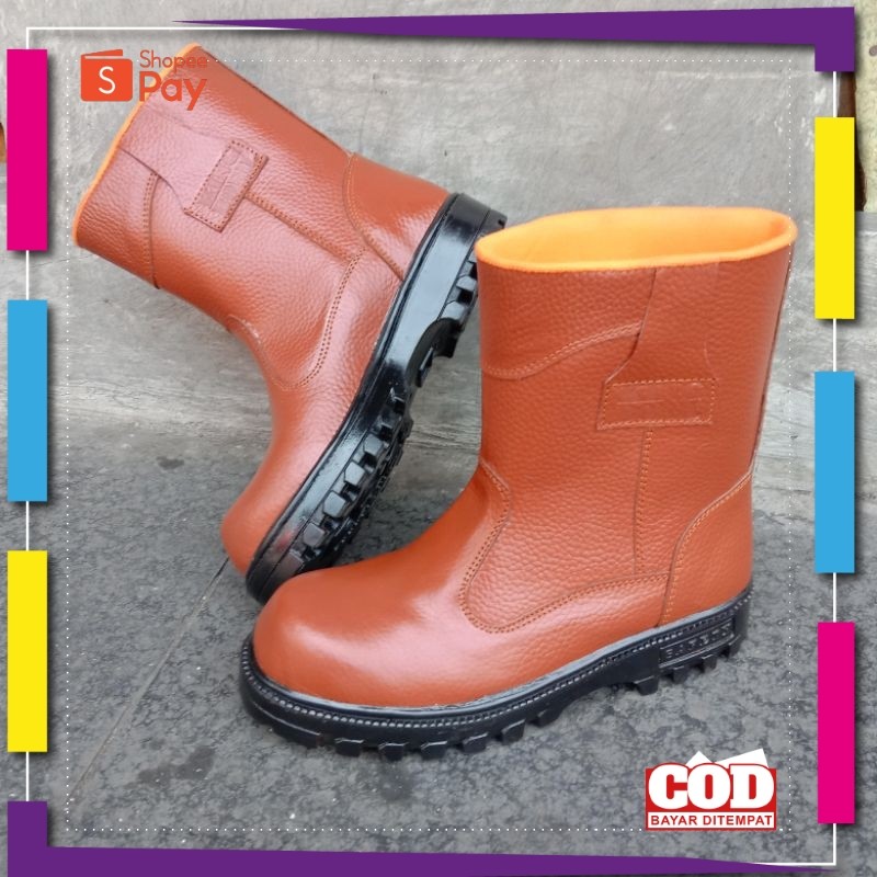 [PREMIUM ORIGINAL] Sepatu Safety Boots King Kulit Asli Ujung Besi | Sepatu Safety Boots Lodong
