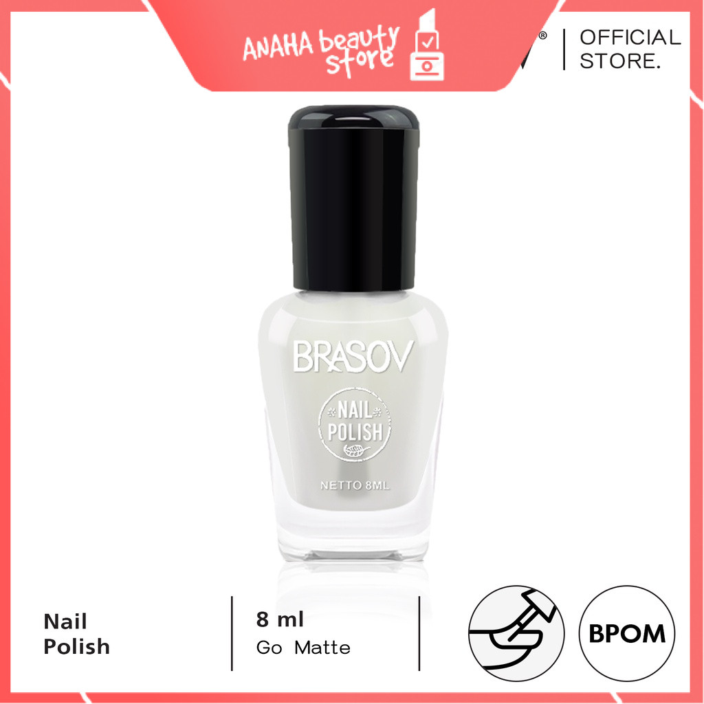 BRASOV KUTEK CAT KUKU MATTE 8 ML WHITE PUTIH 01 - KUTEK GO MATTE NAIL POLISH MATTE