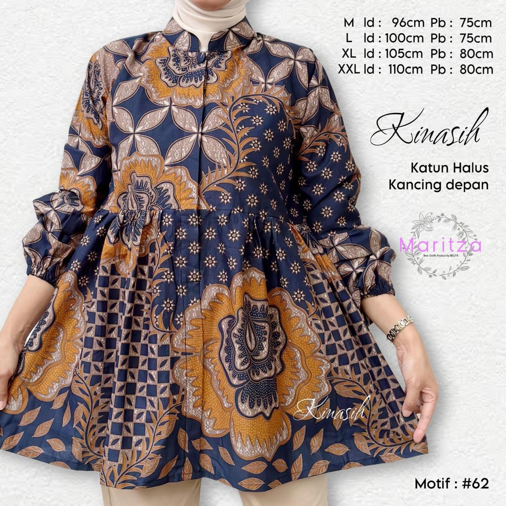 Atasan kerja batik Kinasih/ Blouse wanita jumbo/blouse kerja wnita/kemeja wanita jumbo 2025/blouse r