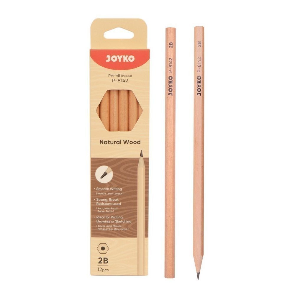 

(PACK) Pencils / Pensil 2B Hitam Kayu - Joyko P-8142