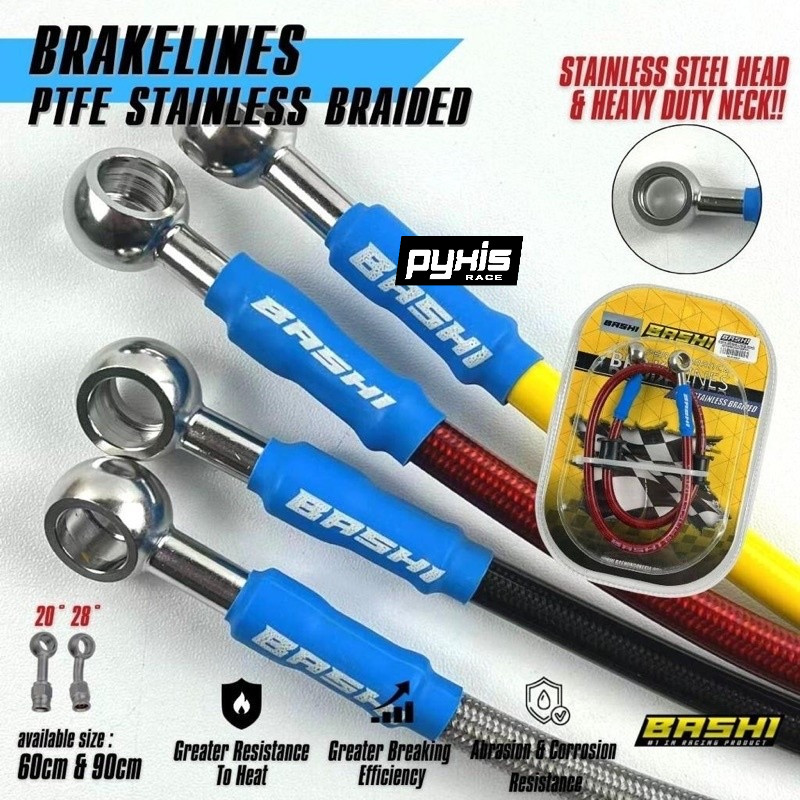 SELANG REM BASHI SERAT CARBON DEPAN & BELAKANG UK 60cm 90cm UNIVERSAL VARIO BEAT MIO SCOOPY NINJA