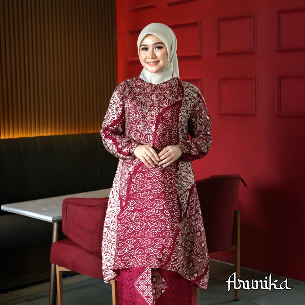 OUTFITKU - Baju kondangan wanita kekinian Gamis kondangan simple elegan Baju kondangan Tunik wanita 