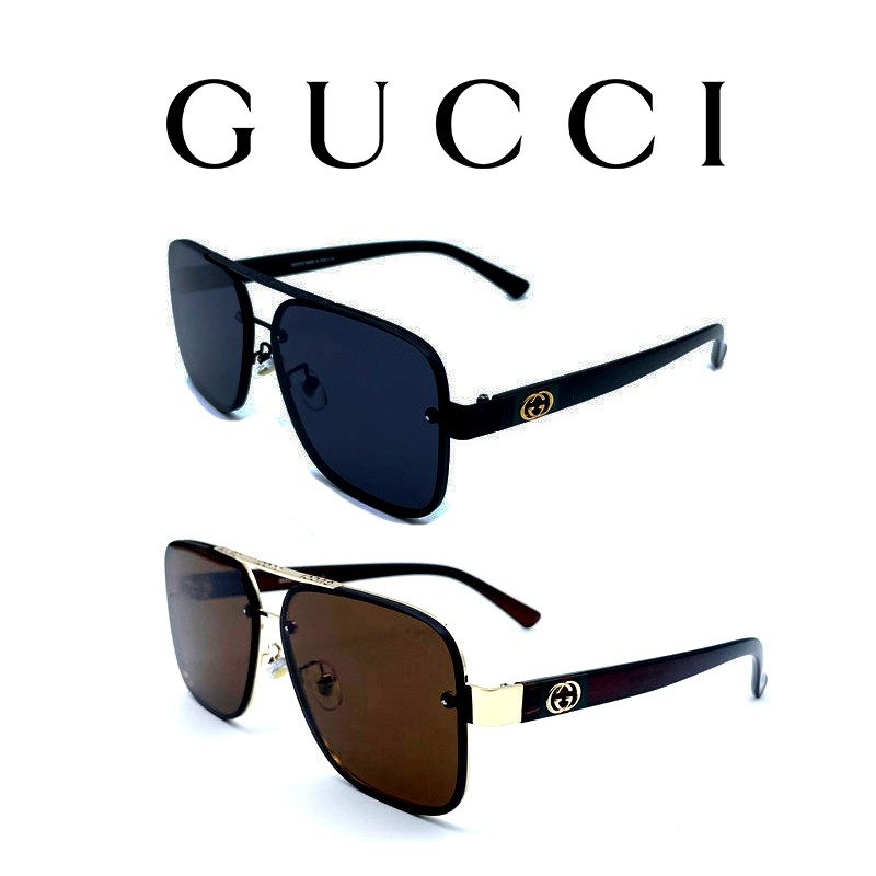 【Ready Stock】Kacamata Hitam GUCCI Sunglasses 2758 SQUARE FRAME Classic Black Pria Wanita