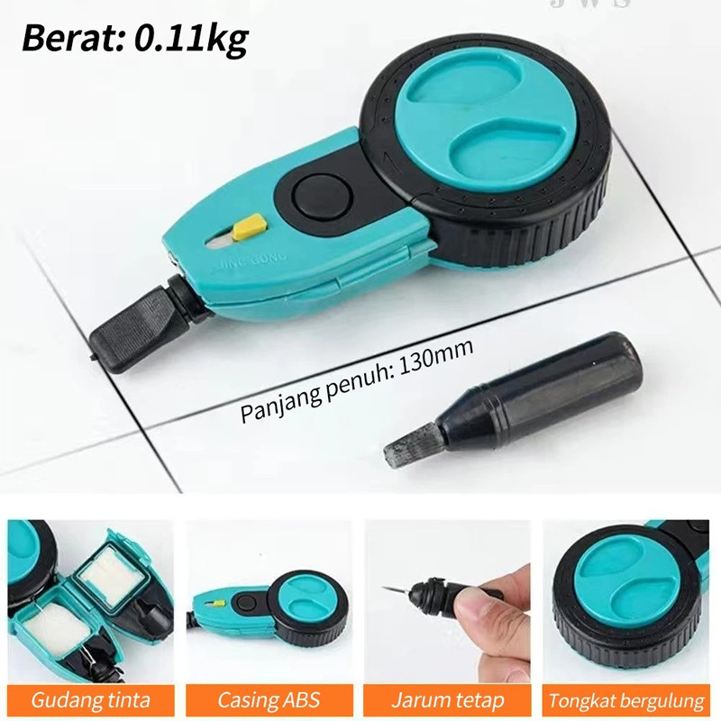 

【New Arrivals】Sipatan Tinta Lot Penggaris Tarikan Benang Tukang Otomatis 8M Benang Sipatan Tinta Carpenter Ink