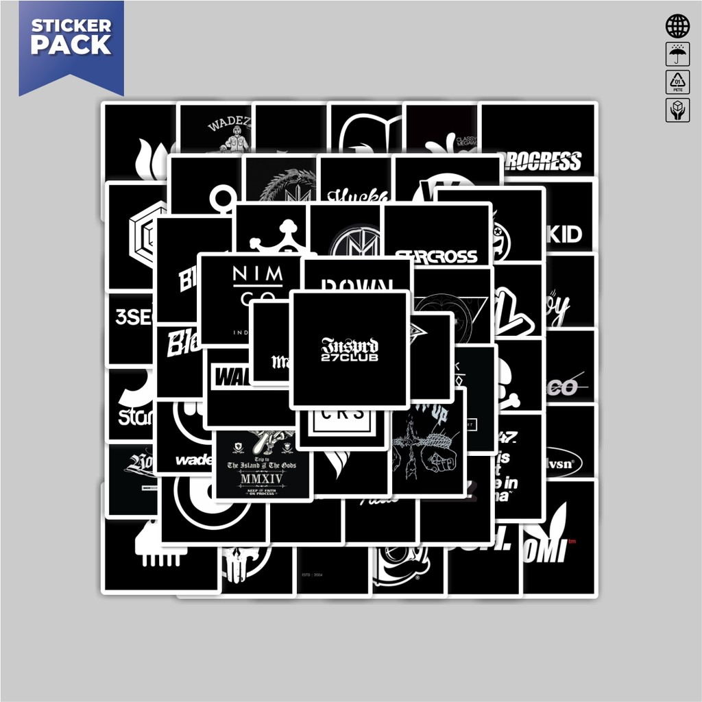 

[100PCS]Stiker Pack Stiker Random Black & White Versi 8 Aesthetic Vinyl Anti Air Dekorasi Sticker Laptop Buku Journal Koper Helm Casing HP Gitar Helm Skateboard