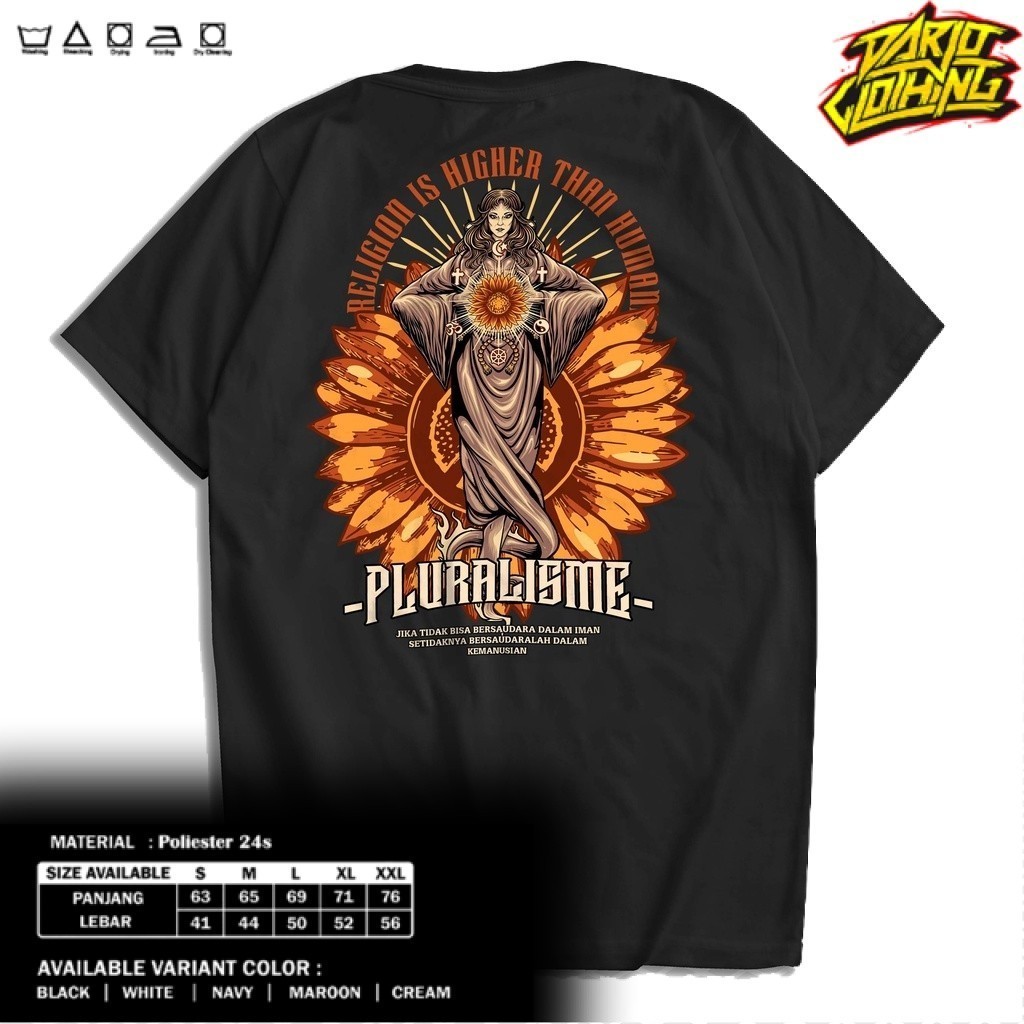 Kaos DarjoClothing -  Kaos Pluralisme Sunflower Religion Is Higher