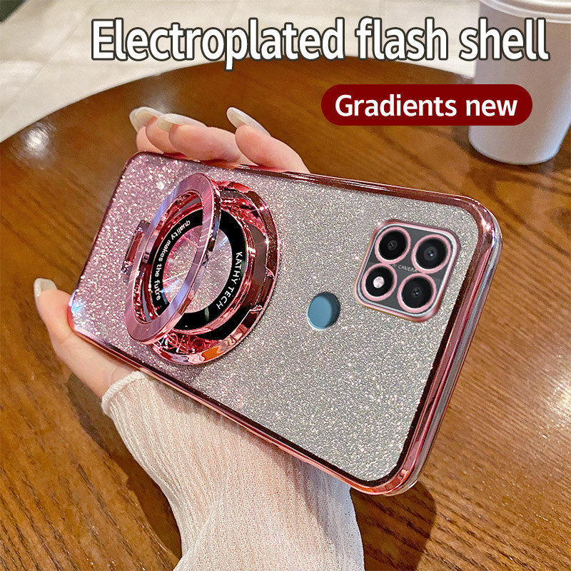 HP Soft Case OPPO A15s Casing Silikon Untuk OPPO A15s OPPOA15s CPH2179 Casing berkilau Berlapis Hand