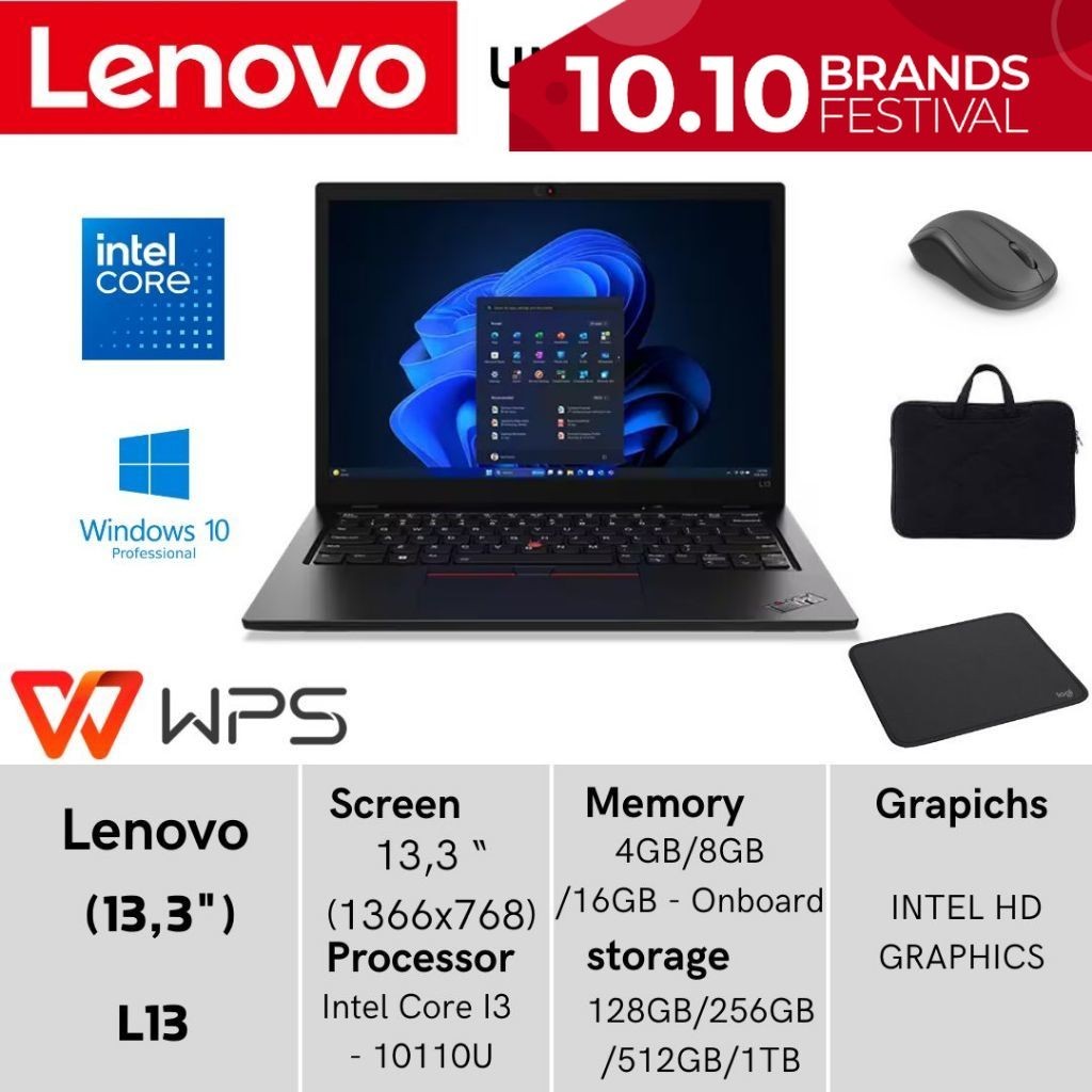 LAPTOP LENOVO THINKPAD L13 L14 L15 X13  T14 CORE i5 I7 GENERASI 10 -  PENINGKATAN TERBARU