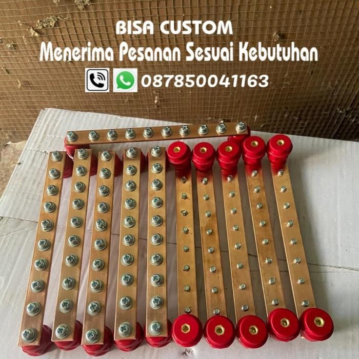 busbar tembaga nol arde 3mm - busbar tembaga murni - busbar grounding - busbar netral