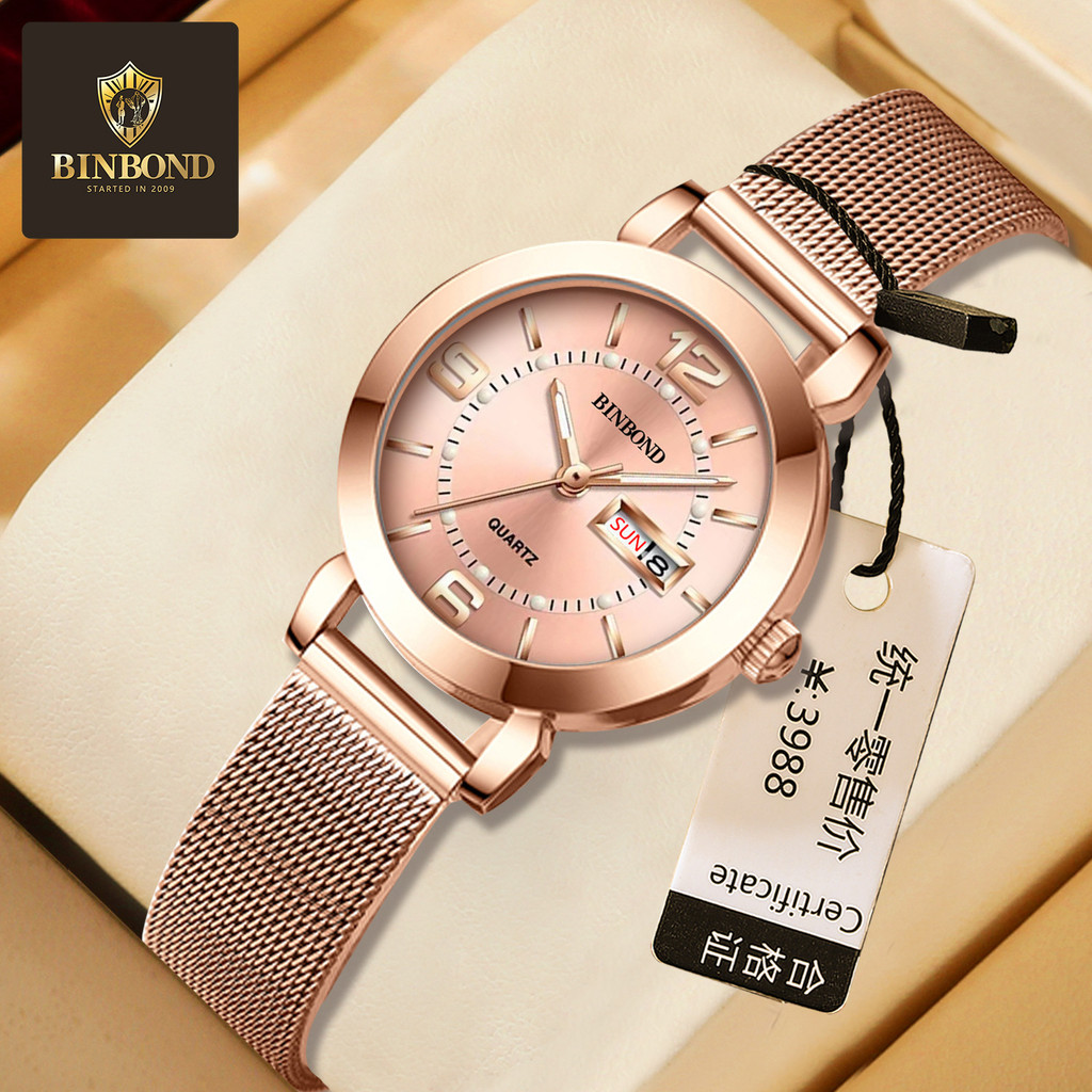 

Jam Tangan Kuarsa Langsung Binbang Cross-Border Jam Tangan Wanita Non-Mekanik Bercahaya Tahan Air Kalender Ganda Jam Tangan Pelajar Wanita dengan Tali Baja