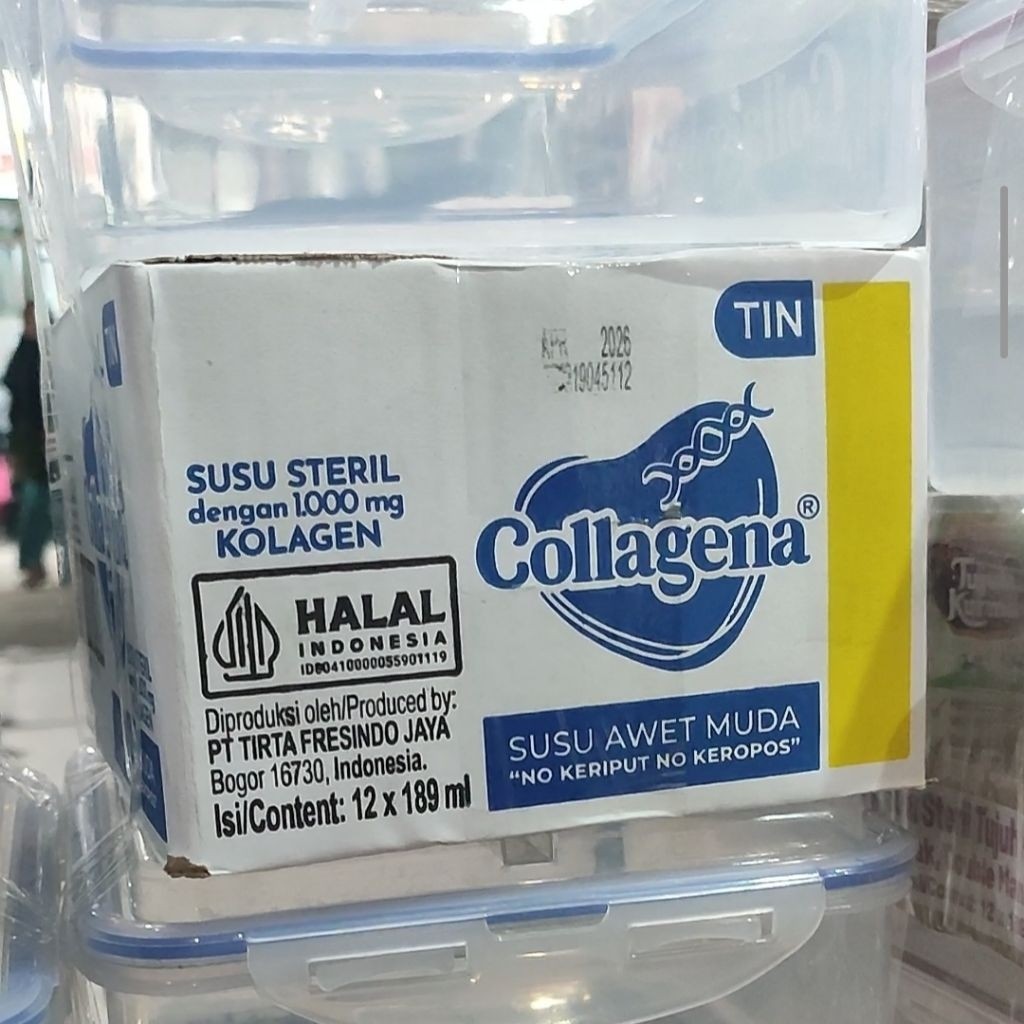 

AGENSI | Collagena Susu Steril Kolagen 1000mg Untuk Kesehatan. 1 Dus isi 12 Kaleng 189 ml.
