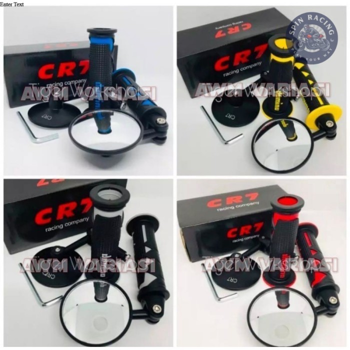 AKS3320 Paket Variasi Spion Jalu Cembung+Handgrip Shark universal beat - Merah
